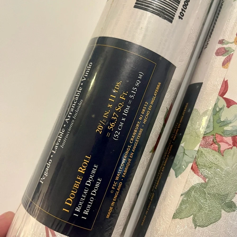 New Village Floral Texture Prepaste/Wash/Peel Vinyl Double Rolls Wallpaper Set